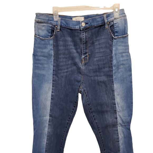 PacSun High-Rise Ankle Jegging Two-Tone Denim Frayed Hem Jeans Women's Size 32 - Picture 6 of 12